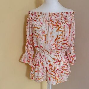 Gabi Off-Shoulder Pink and Orange Women's Top XS